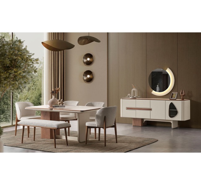 Enna Ekru Yemek Odası