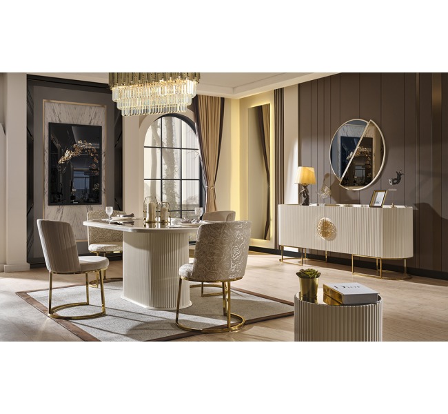 Gucci Ekru Yemek Odası 